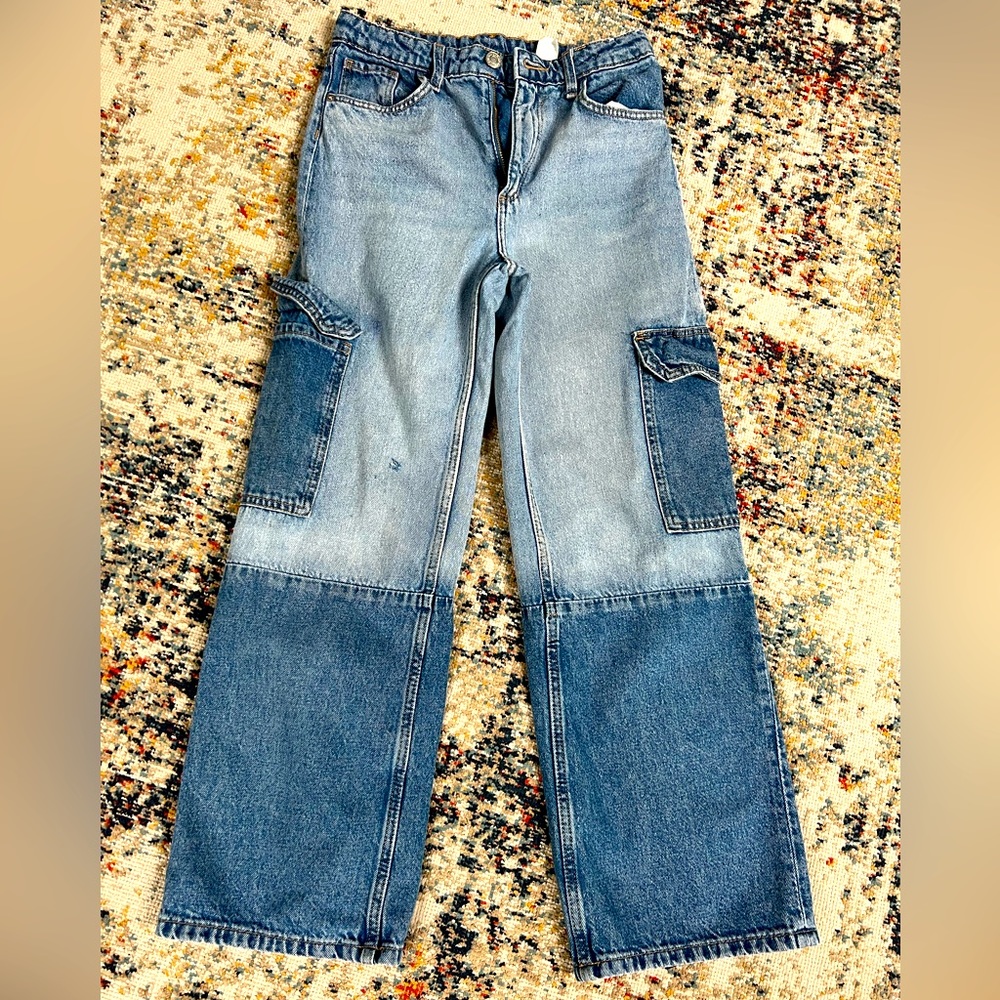 H&M girls denim wide leg pants